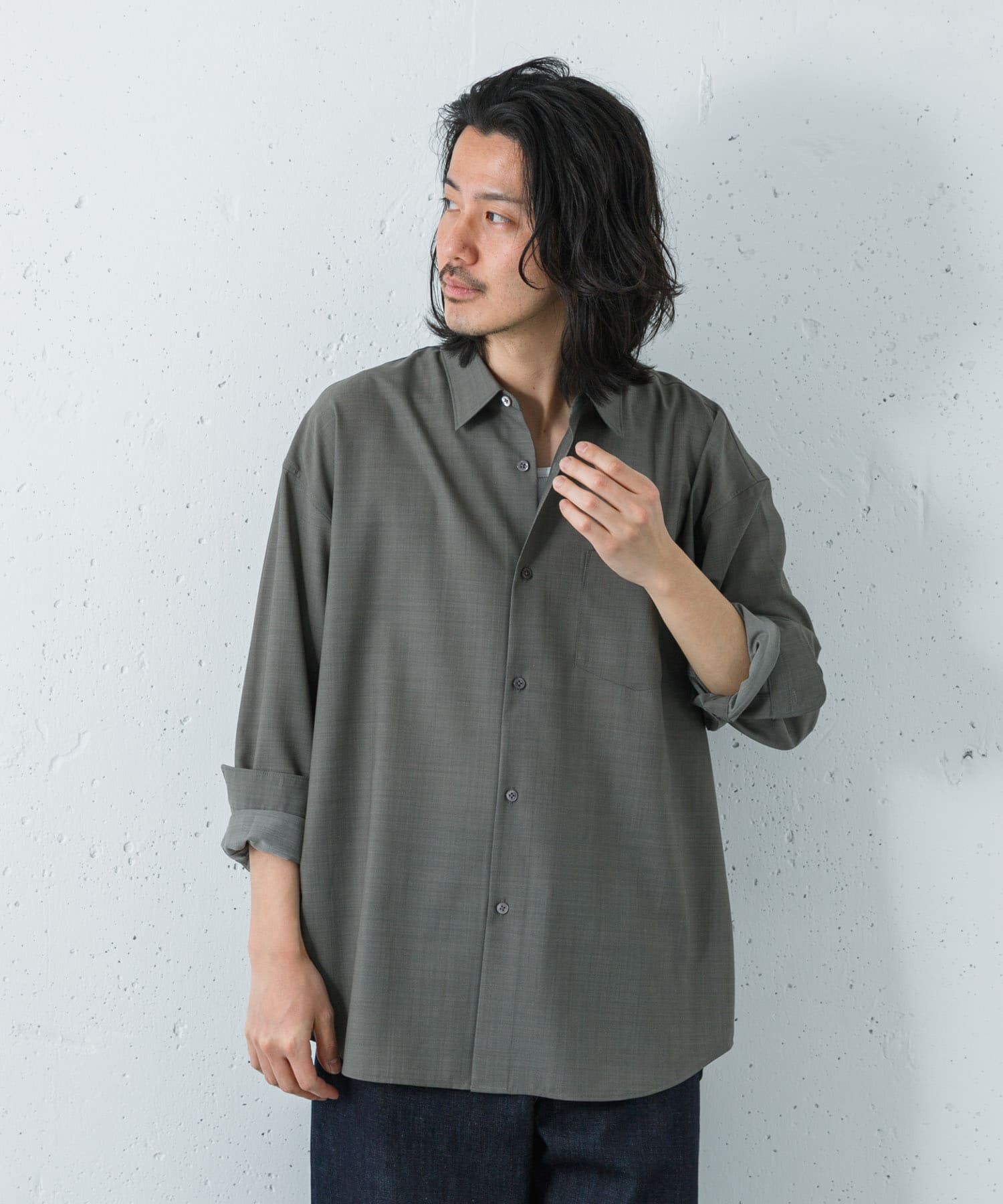 URBAN RESEARCH「『洗濯可/防シワ/接触冷感』WASHABLE WOOL OVER SHIRTS」|シャツ・ブラウス|