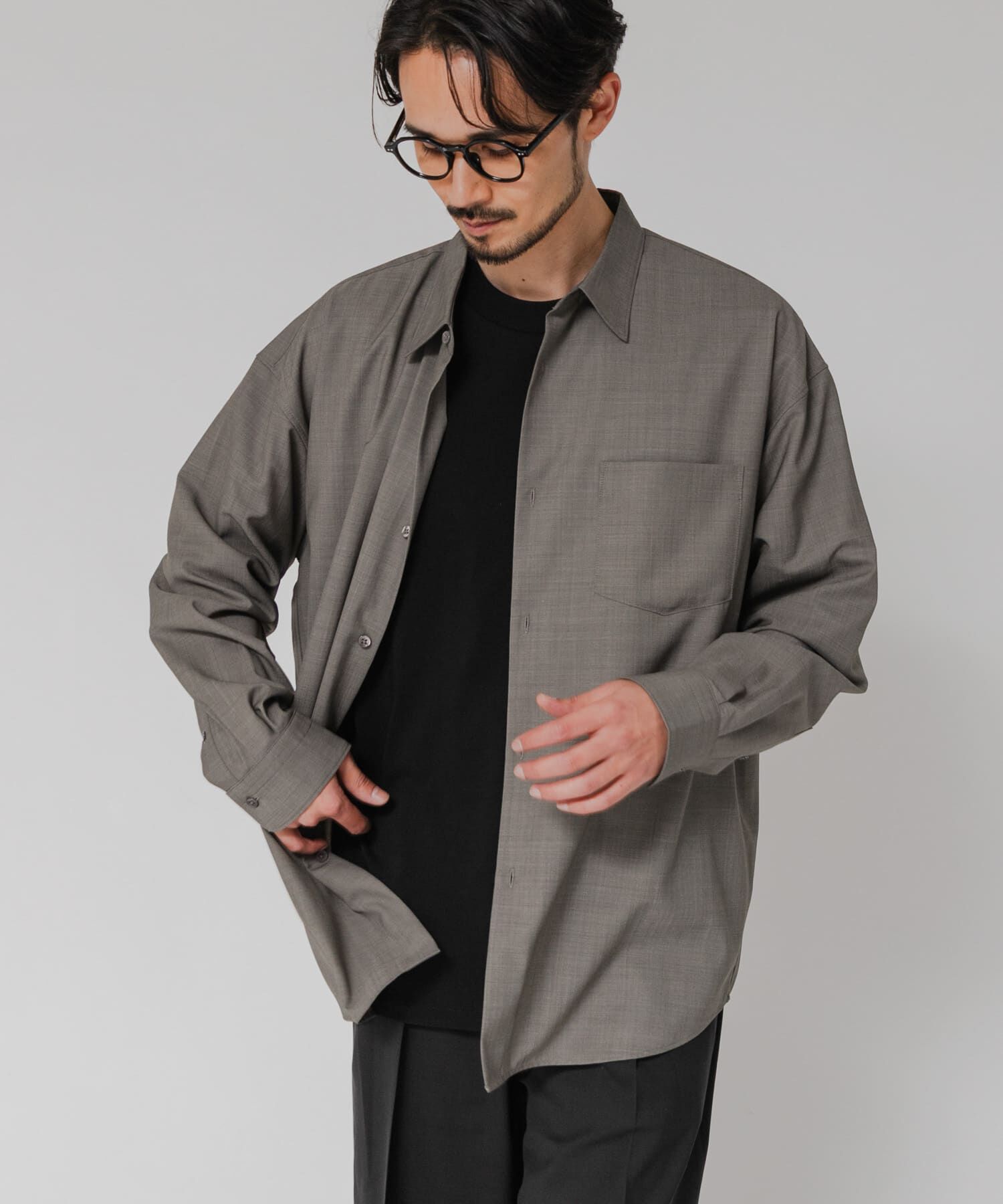 URBAN RESEARCH「『洗濯可/防シワ/接触冷感』WASHABLE WOOL OVER SHIRTS」|シャツ・ブラウス|