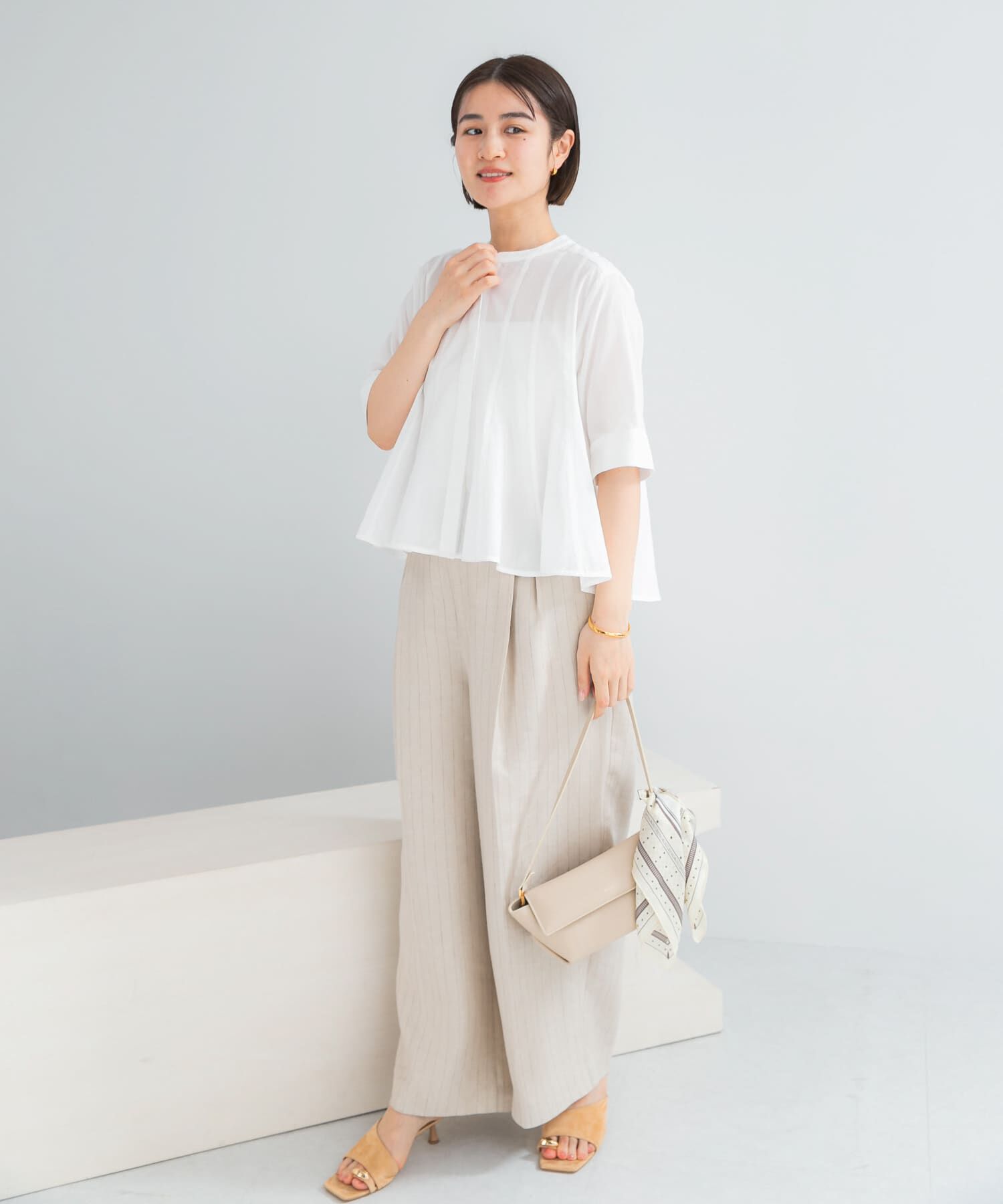 URBAN RESEARCH ROSSO「『WEB限定』コットンボイルフレアシャツ」|シャツ・ブラウス|