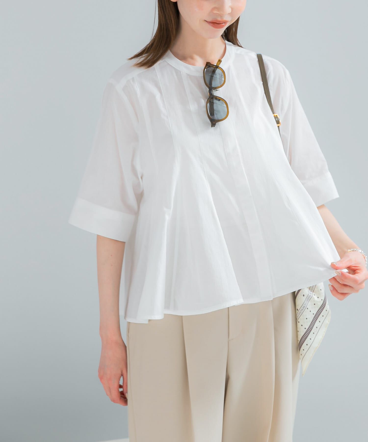 URBAN RESEARCH ROSSO「『WEB限定』コットンボイルフレアシャツ」|シャツ・ブラウス|
