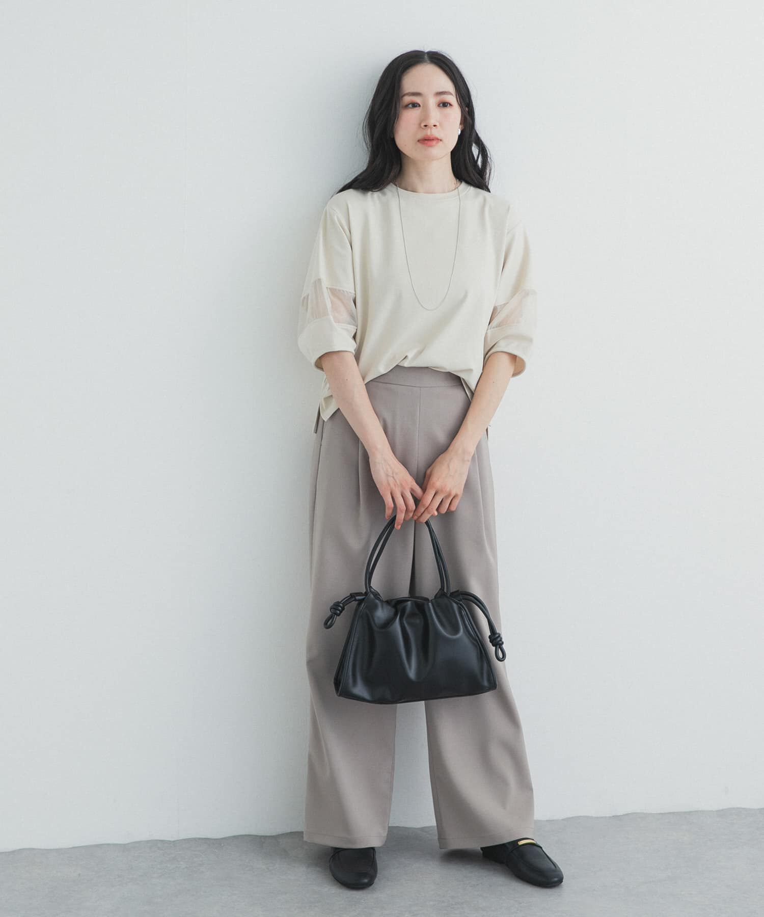URBAN RESEARCH DOORS「異素材ドッキングスリーブプルオーバー」|Tシャツ・カットソー|