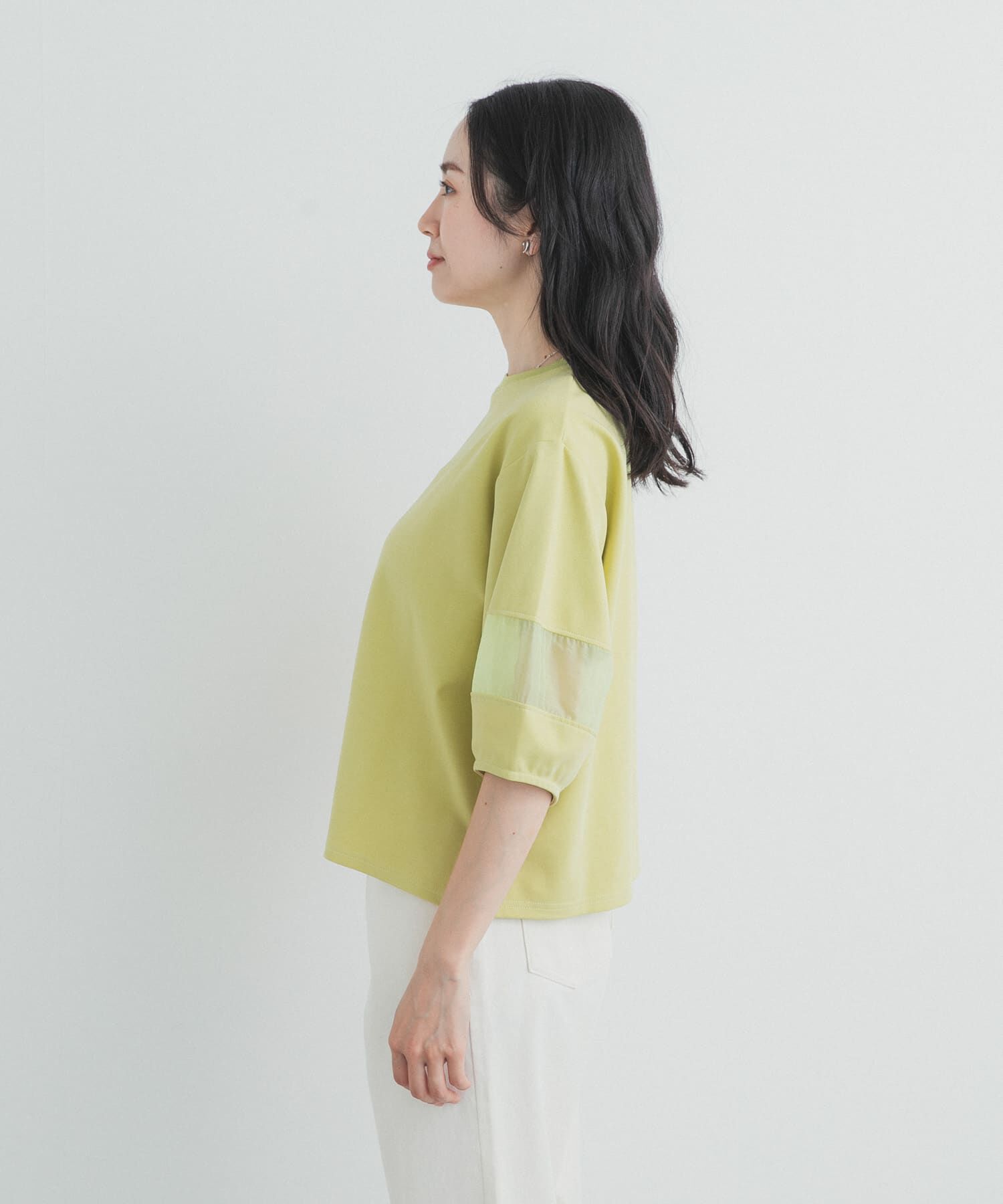 URBAN RESEARCH DOORS「異素材ドッキングスリーブプルオーバー」|Tシャツ・カットソー|