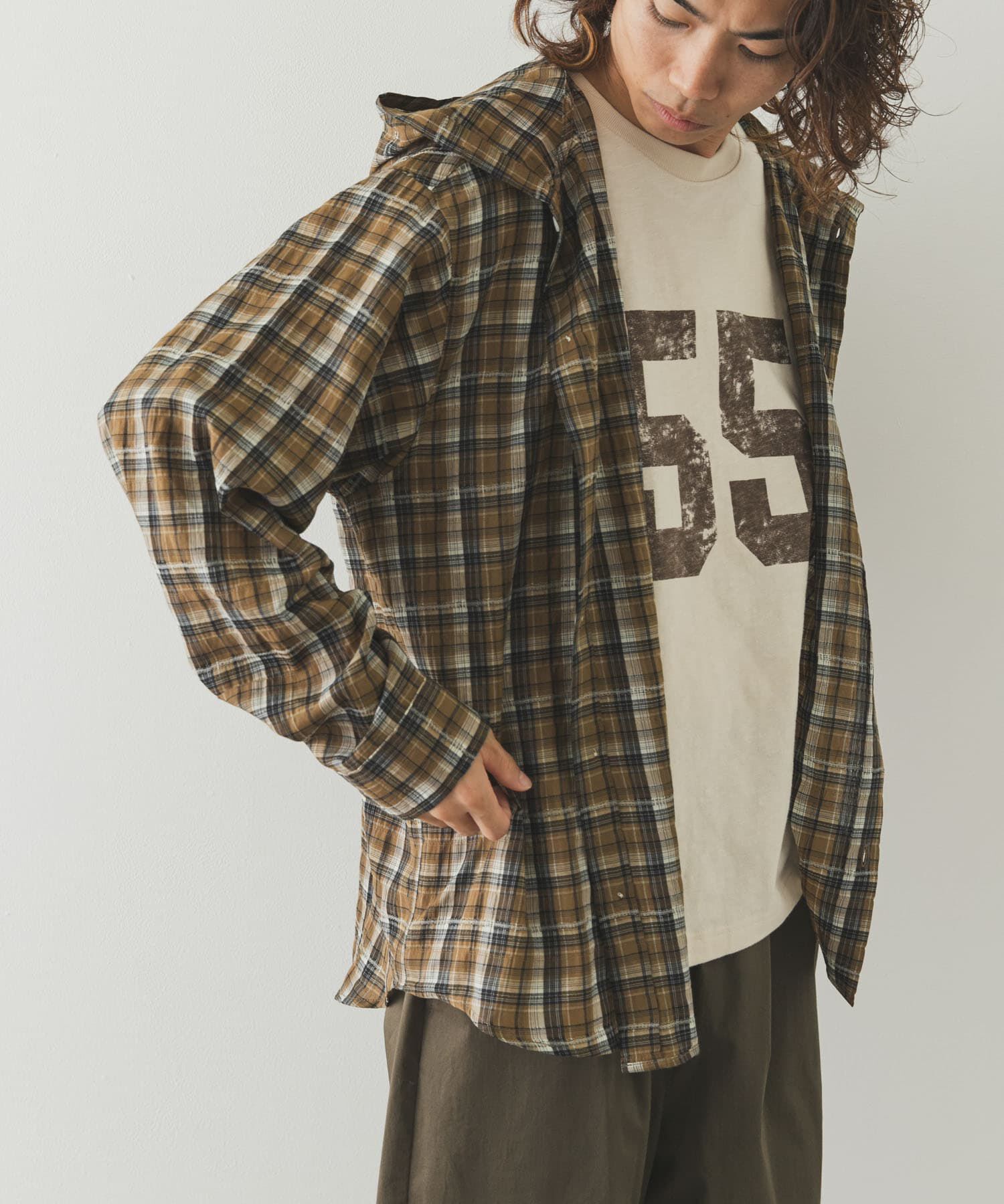 Sonny Label 「チェックフーデッドシャツ」|シャツ・ブラウス|