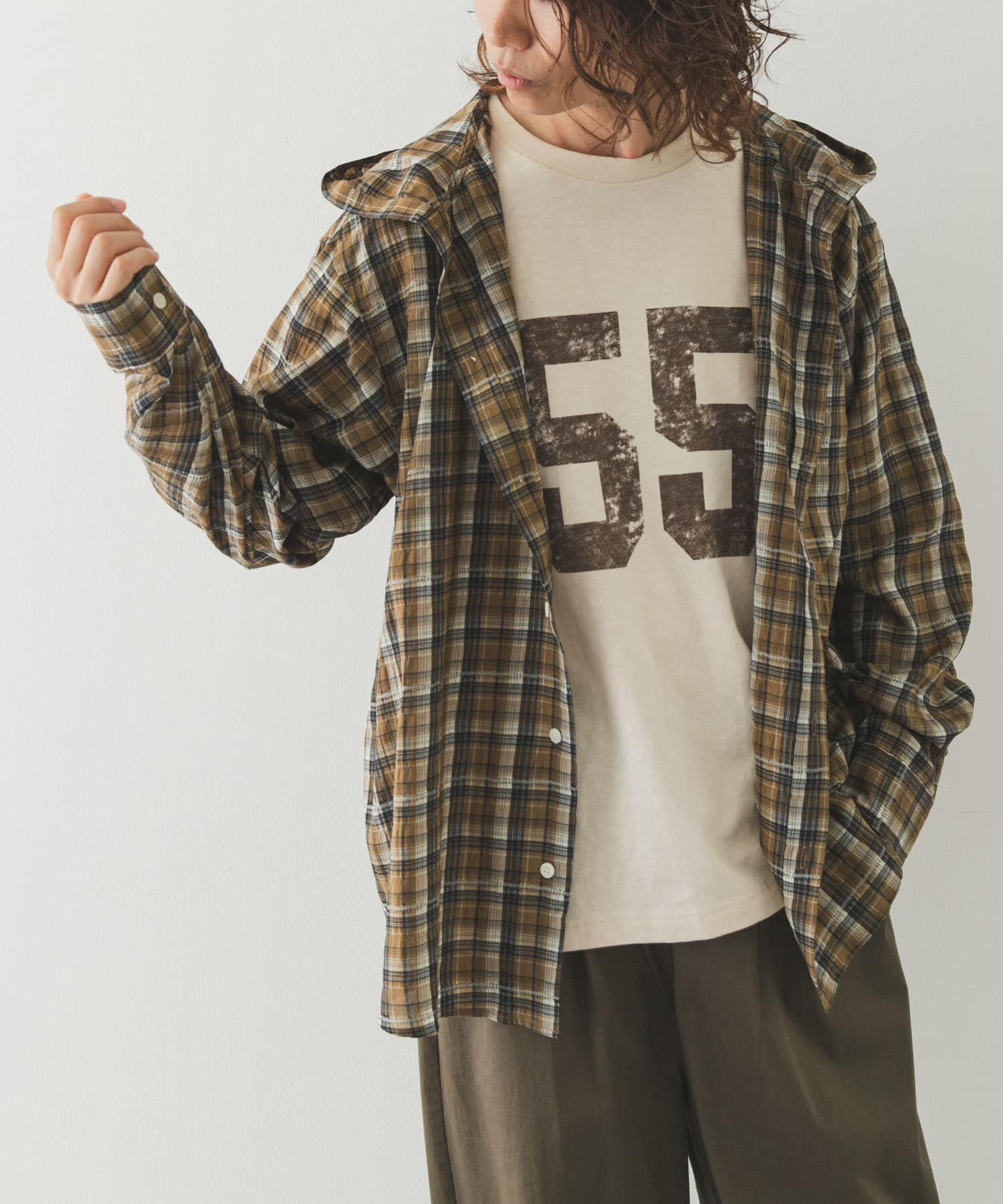 Sonny Label 「チェックフーデッドシャツ」|シャツ・ブラウス|