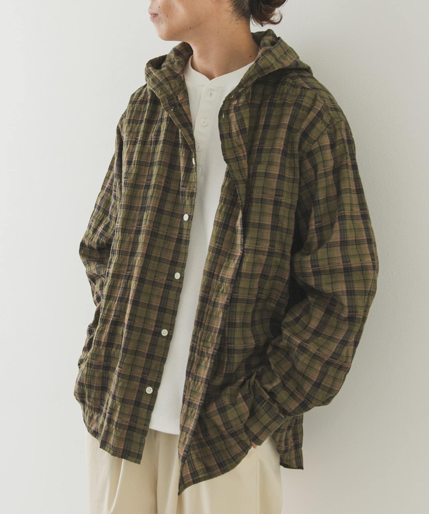 Sonny Label 「チェックフーデッドシャツ」|シャツ・ブラウス|