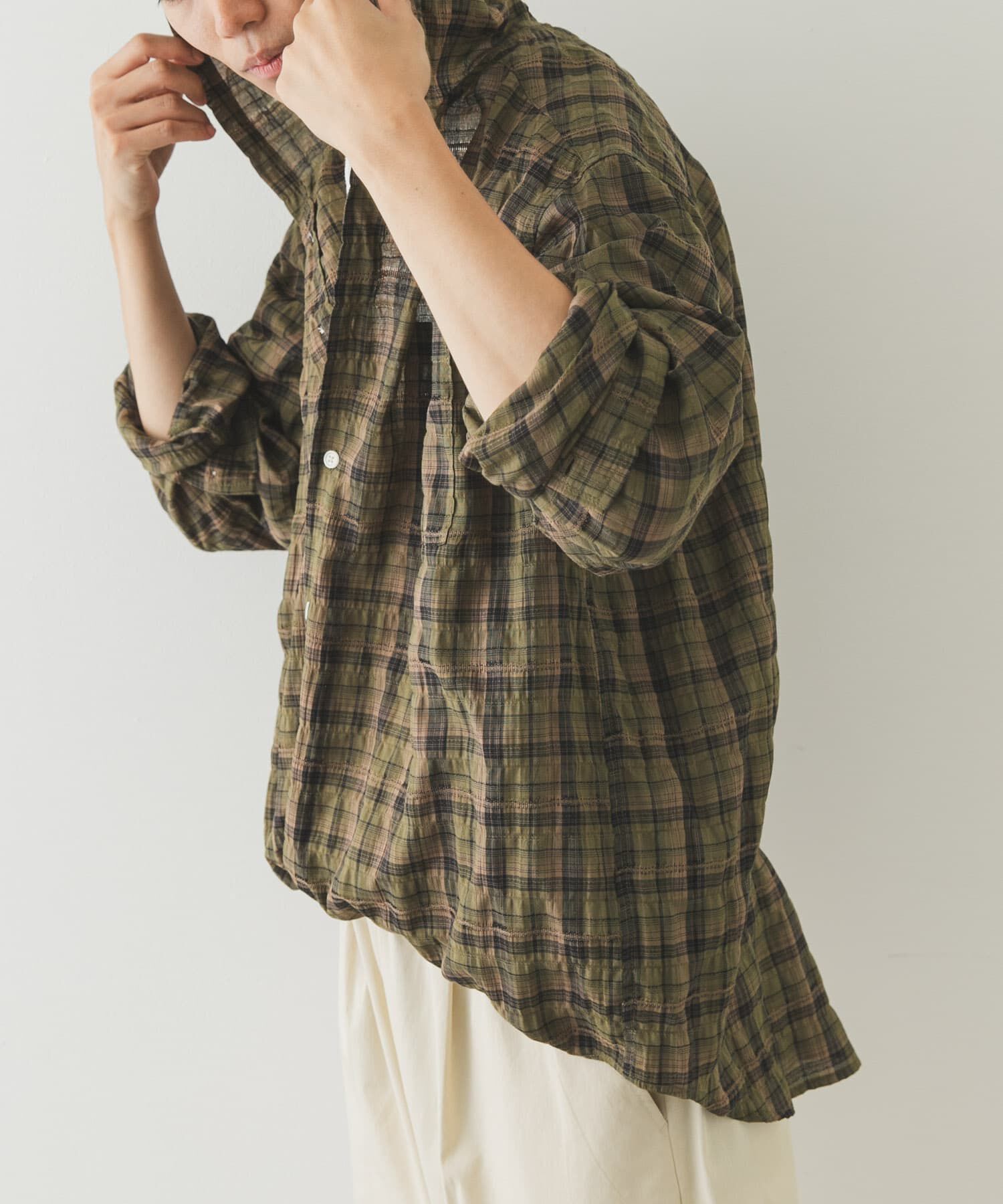 Sonny Label 「チェックフーデッドシャツ」|シャツ・ブラウス|