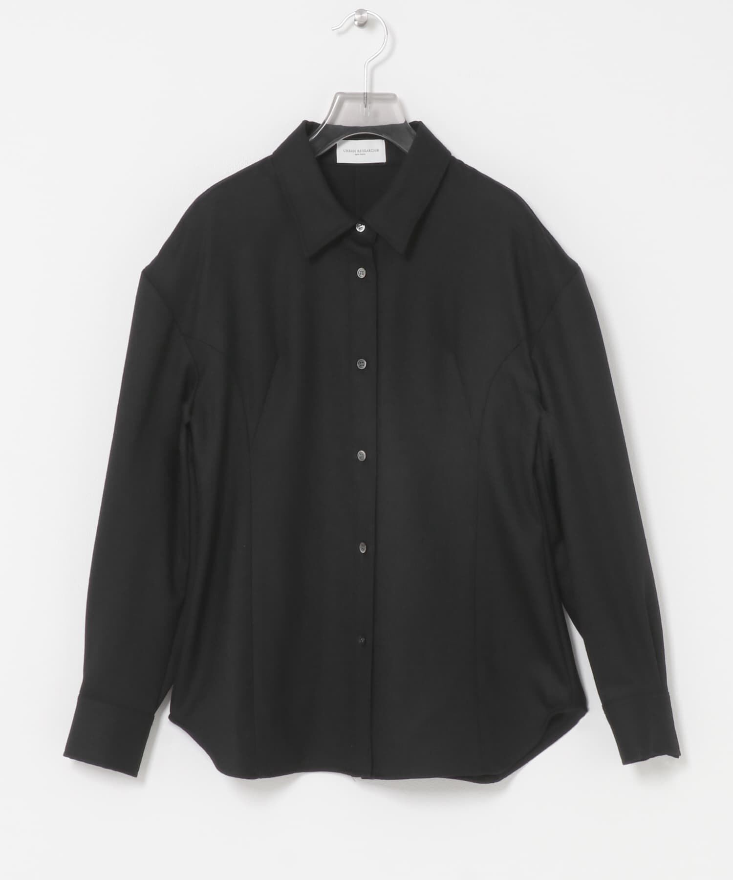 URBAN RESEARCH「new basic　SAXONY FORM SLEEVE SHIRTS」|シャツ・ブラウス|ブラック