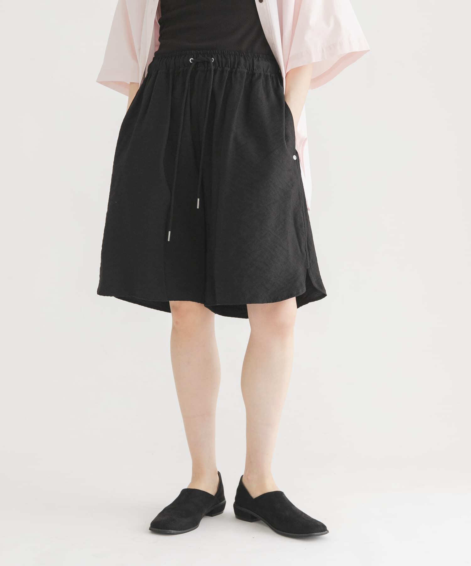  「ウエストコードショートパンツ」|その他|ブラック