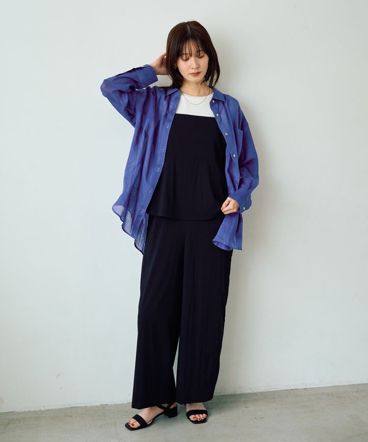 YECCA VECCA「ドライタッチペプラムサロペット」|オールインワン|