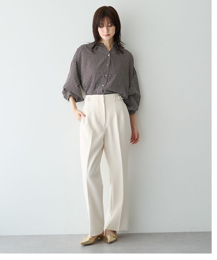 YECCA VECCA「サイドベルテッドハイウエストパンツ」|その他|