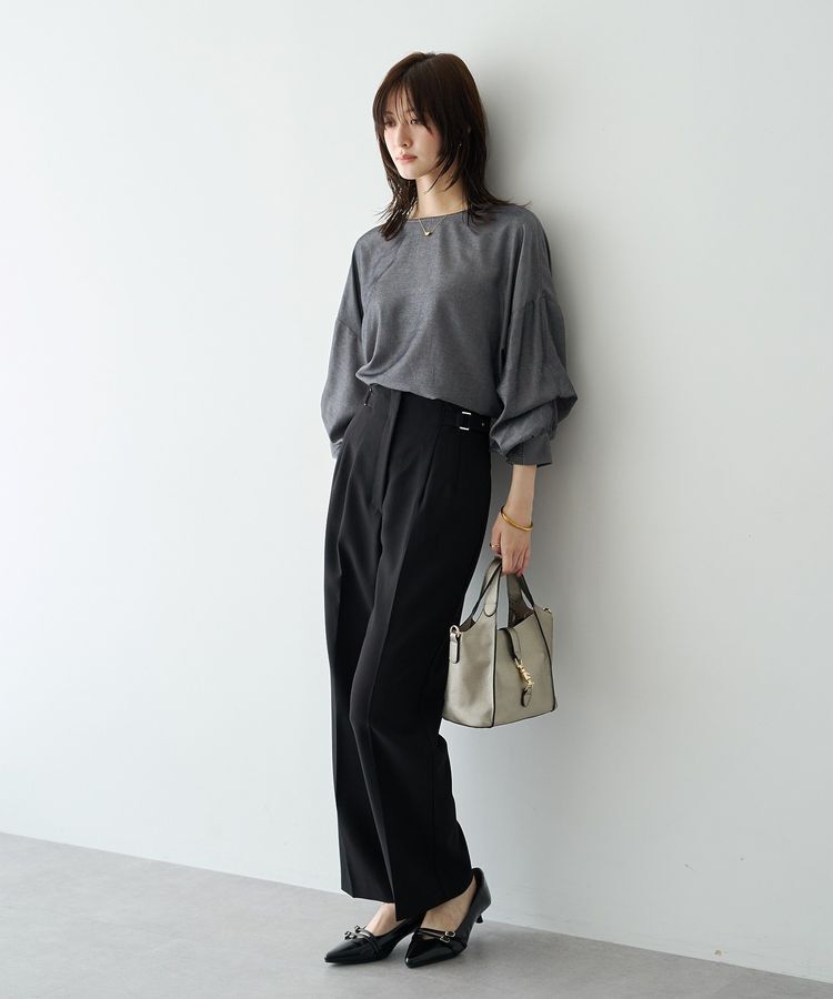YECCA VECCA「サイドベルテッドハイウエストパンツ」|その他|Black