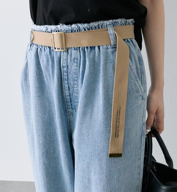  「ベルト付き綿麻デニムパンツ」|その他|