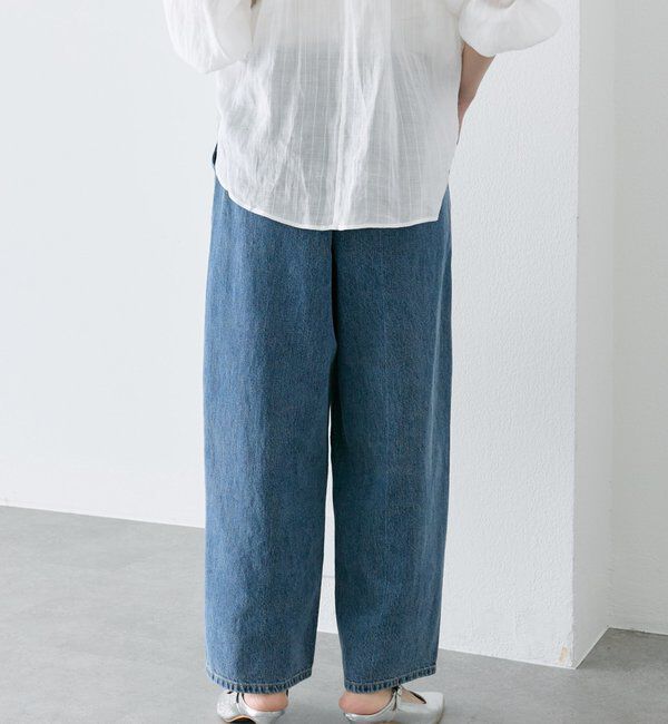  「ベルト付き綿麻デニムパンツ」|その他|