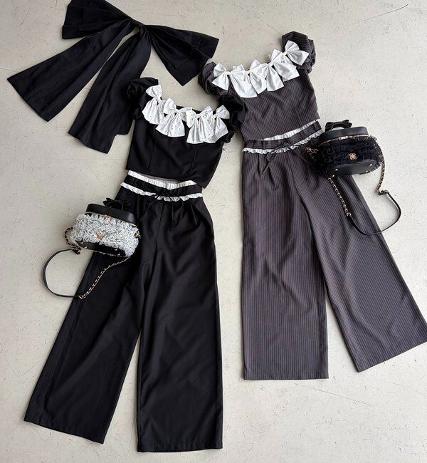  「【Black Ribbon Collection】ウエストフリルスラックス」|その他|