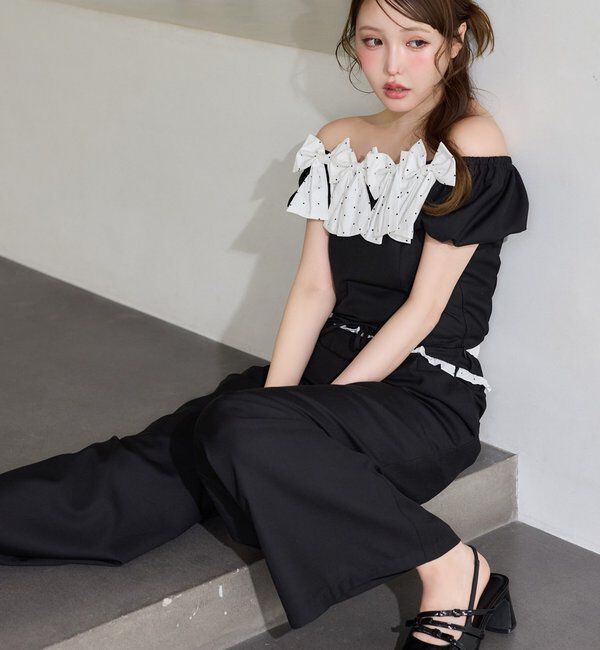  「【Black Ribbon Collection】ウエストフリルスラックス」|その他|