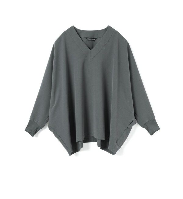 mizuiro ind「mizuiro ind Vネックドルマンスリーブプルオーバー」|Tシャツ・カットソー|ダークグレー