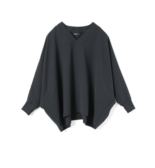mizuiro ind「mizuiro ind Vネックドルマンスリーブプルオーバー」|Tシャツ・カットソー|ブラック