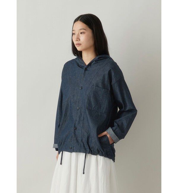 MidiUmi「MidiUmi デニムフードシャツ」|シャツ・ブラウス|