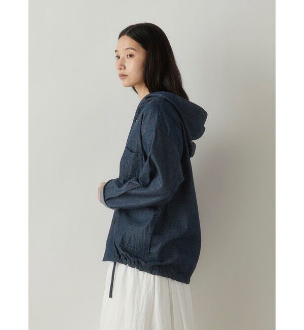 MidiUmi「MidiUmi デニムフードシャツ」|シャツ・ブラウス|