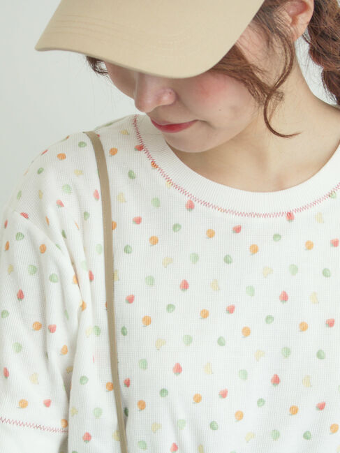Samansa Mos2「【メルヘン&times;Samansa Mos2】ワッフル総柄Tシャツ」|Tシャツ・カットソー|