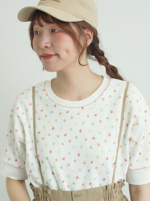 Samansa Mos2「【メルヘン&times;Samansa Mos2】ワッフル総柄Tシャツ」|Tシャツ・カットソー|