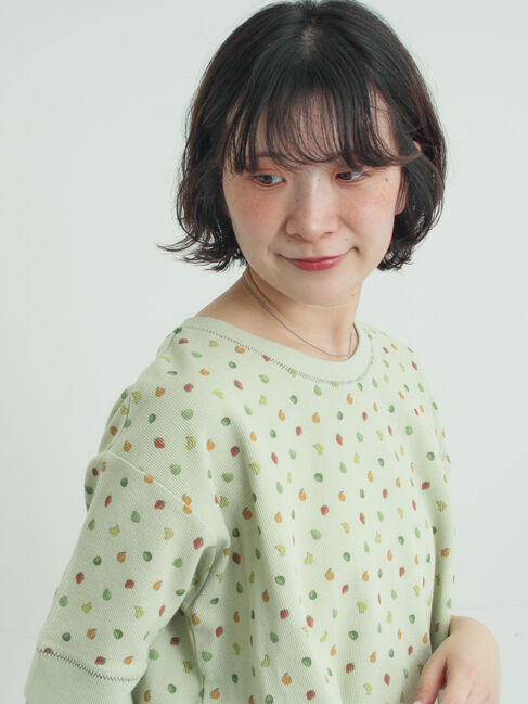 Samansa Mos2「【メルヘン&times;Samansa Mos2】ワッフル総柄Tシャツ」|Tシャツ・カットソー|