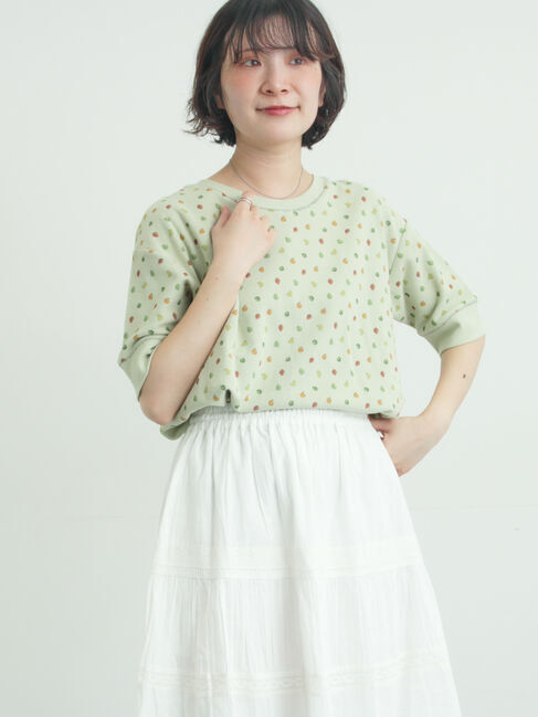 Samansa Mos2「【メルヘン&times;Samansa Mos2】ワッフル総柄Tシャツ」|Tシャツ・カットソー|
