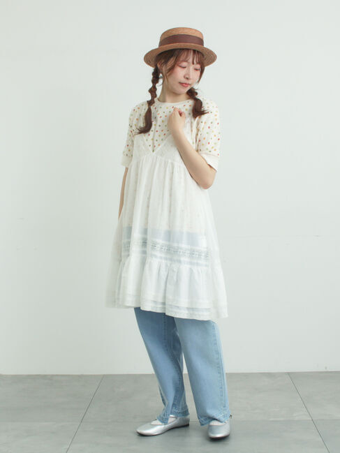 Samansa Mos2「【メルヘン&times;Samansa Mos2】ワッフル総柄Tシャツ」|Tシャツ・カットソー|