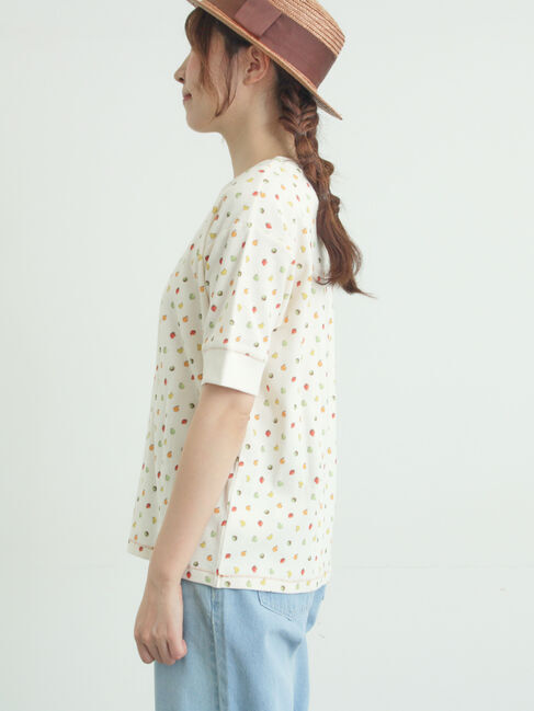 Samansa Mos2「【メルヘン&times;Samansa Mos2】ワッフル総柄Tシャツ」|Tシャツ・カットソー|