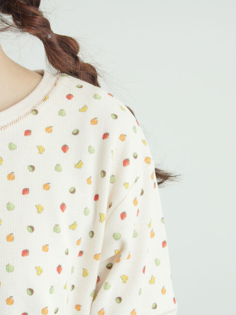 Samansa Mos2「【メルヘン&times;Samansa Mos2】ワッフル総柄Tシャツ」|Tシャツ・カットソー|