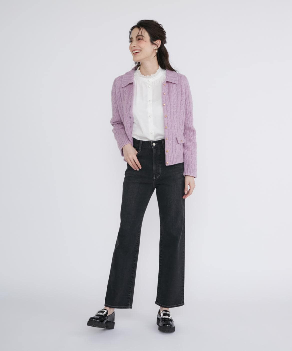 Maglie le cassetto「《大きいサイズ》ハイウエストセミワイドジーンズ《Maglie Jeans》」|デニム|