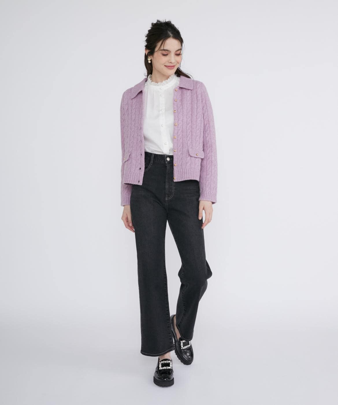Maglie le cassetto「《大きいサイズ》ハイウエストセミワイドジーンズ《Maglie Jeans》」|デニム|