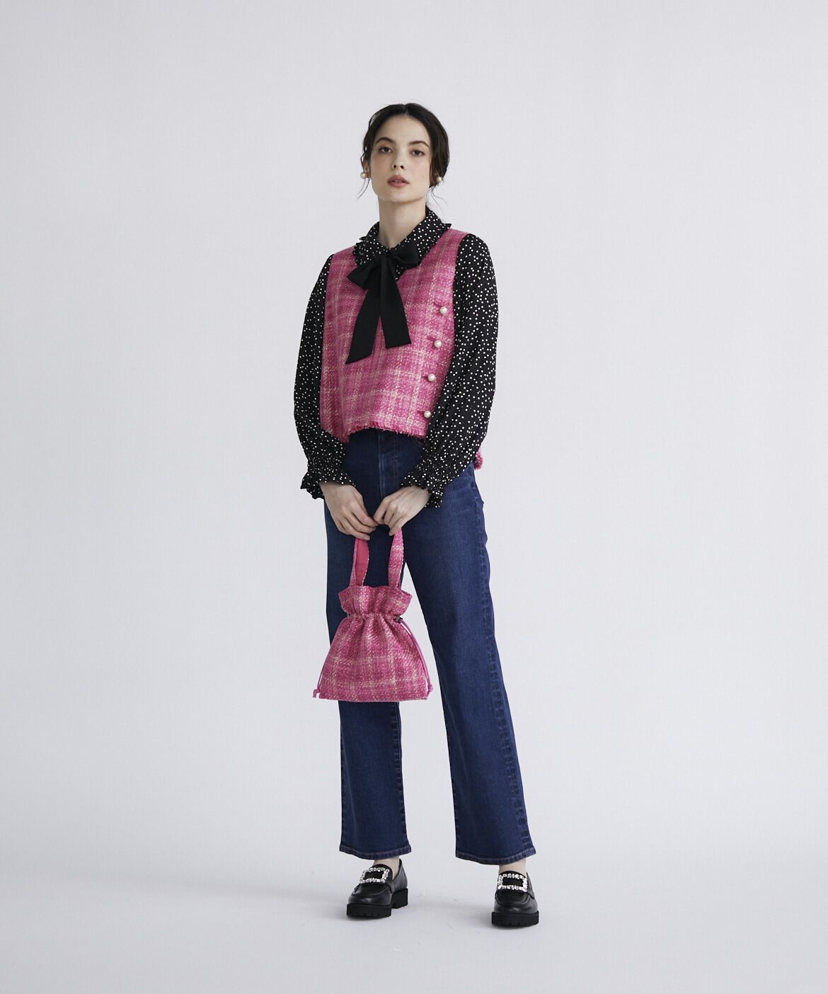 Maglie le cassetto「《大きいサイズ》ハイウエストセミワイドジーンズ《Maglie Jeans》」|デニム|