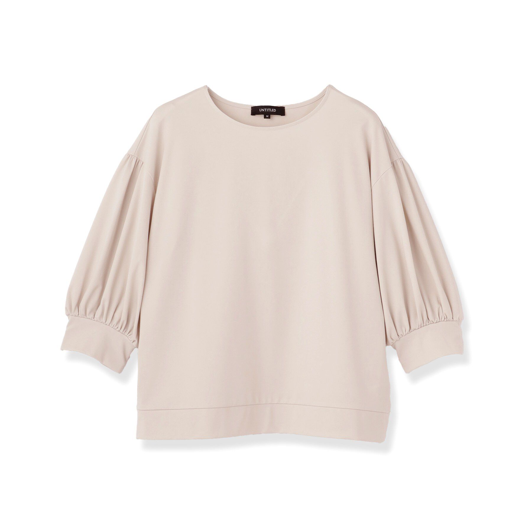 UNTITLED「【楽にきれい見え/体型カバー】パフスリーブジャージトップス」|Tシャツ・カットソー|