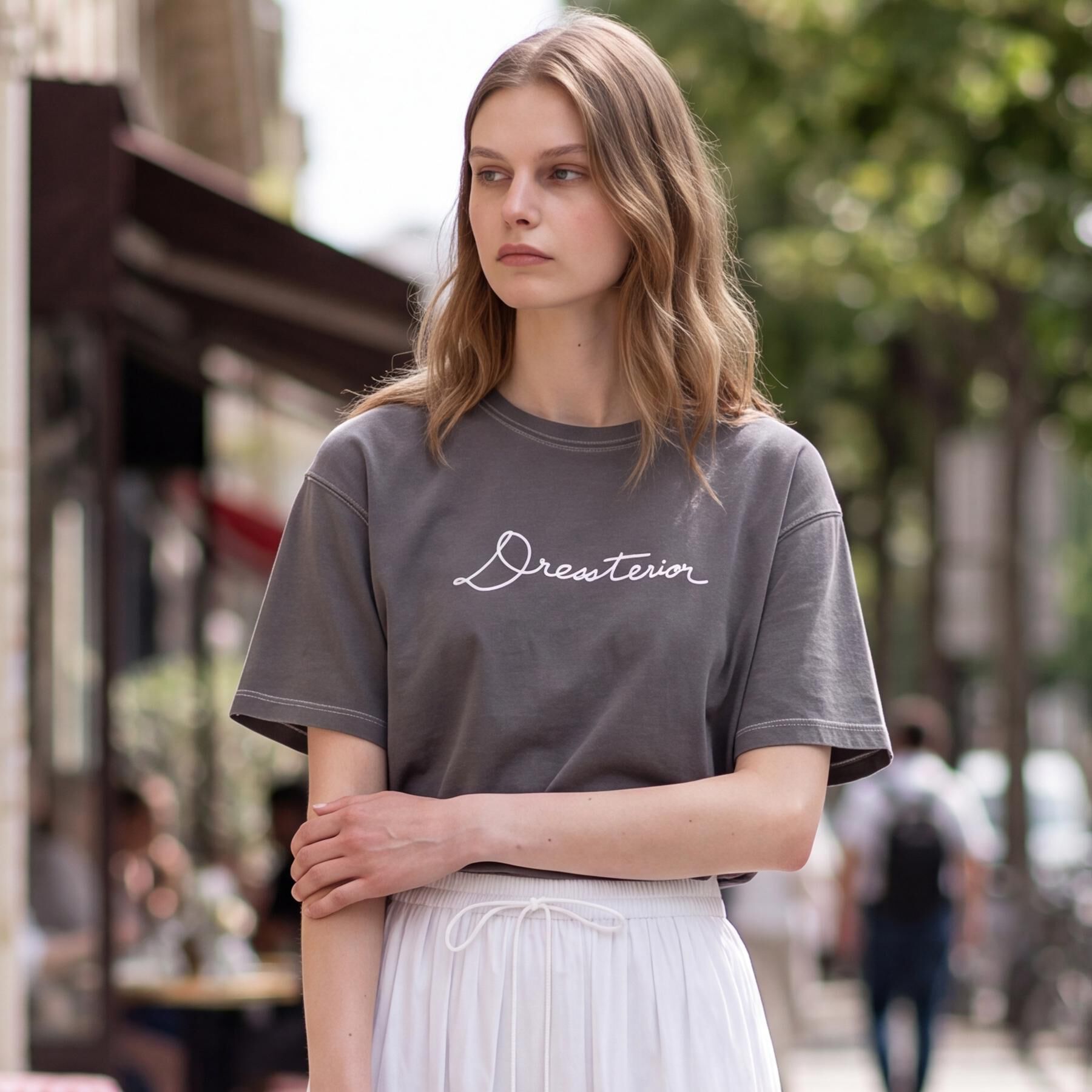 DRESSTERIOR「インディゴ天竺ロゴTシャツ」|Tシャツ・カットソー|