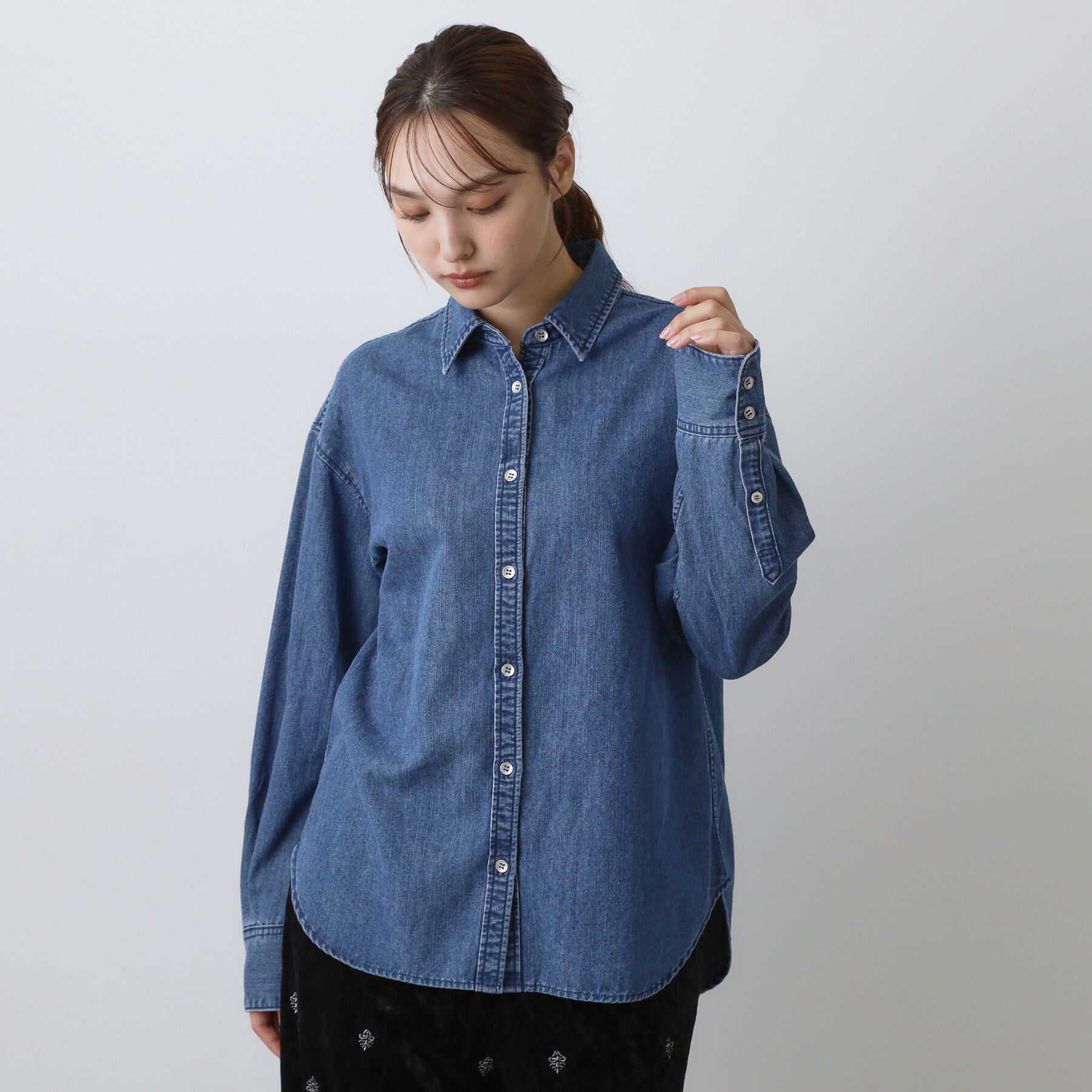 DRESSTERIOR「【取り外し可能】2WAYデニムボウタイシャツ」|シャツ・ブラウス|