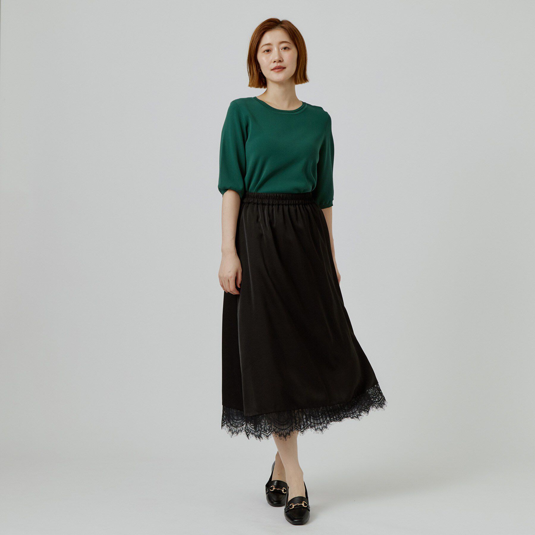 grove「【着回し◎・大人フェミニン】リバーシブルチュールプリーツスカート」|スカート|