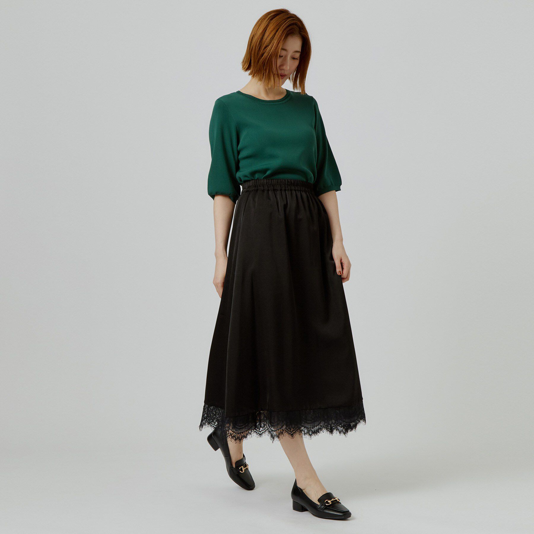 grove「【着回し◎・大人フェミニン】リバーシブルチュールプリーツスカート」|スカート|