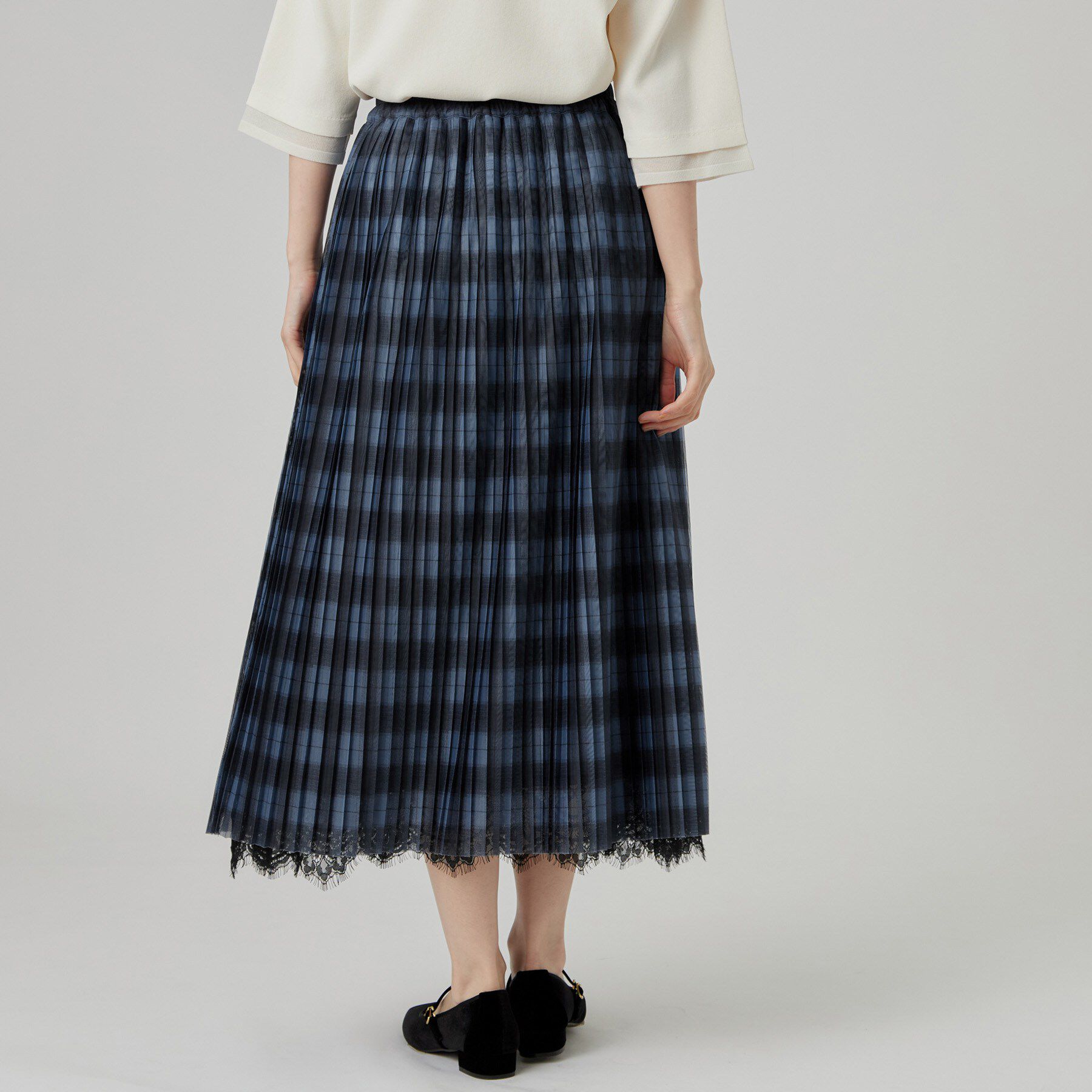 grove「【着回し◎・大人フェミニン】リバーシブルチュールプリーツスカート」|スカート|