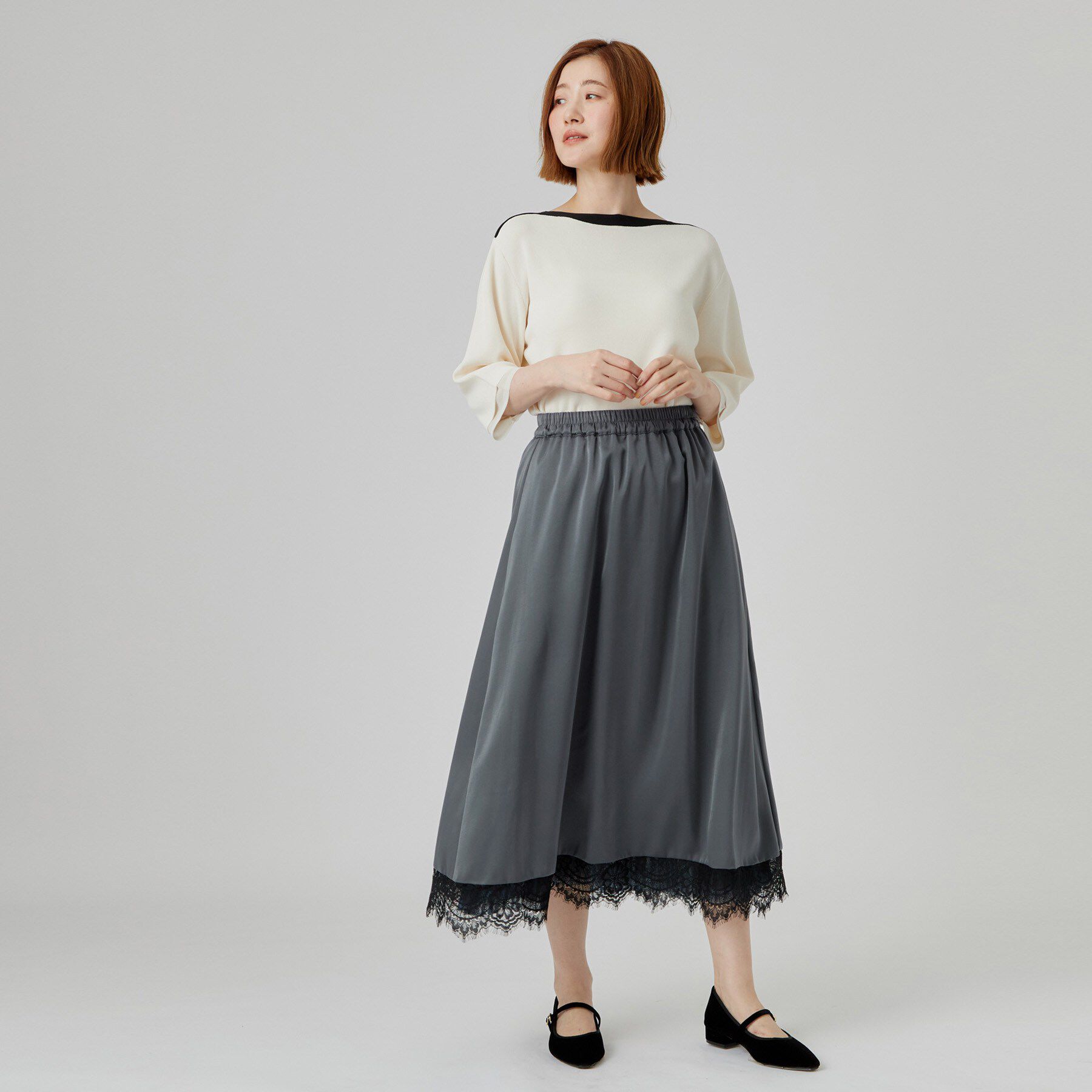 grove「【着回し◎・大人フェミニン】リバーシブルチュールプリーツスカート」|スカート|
