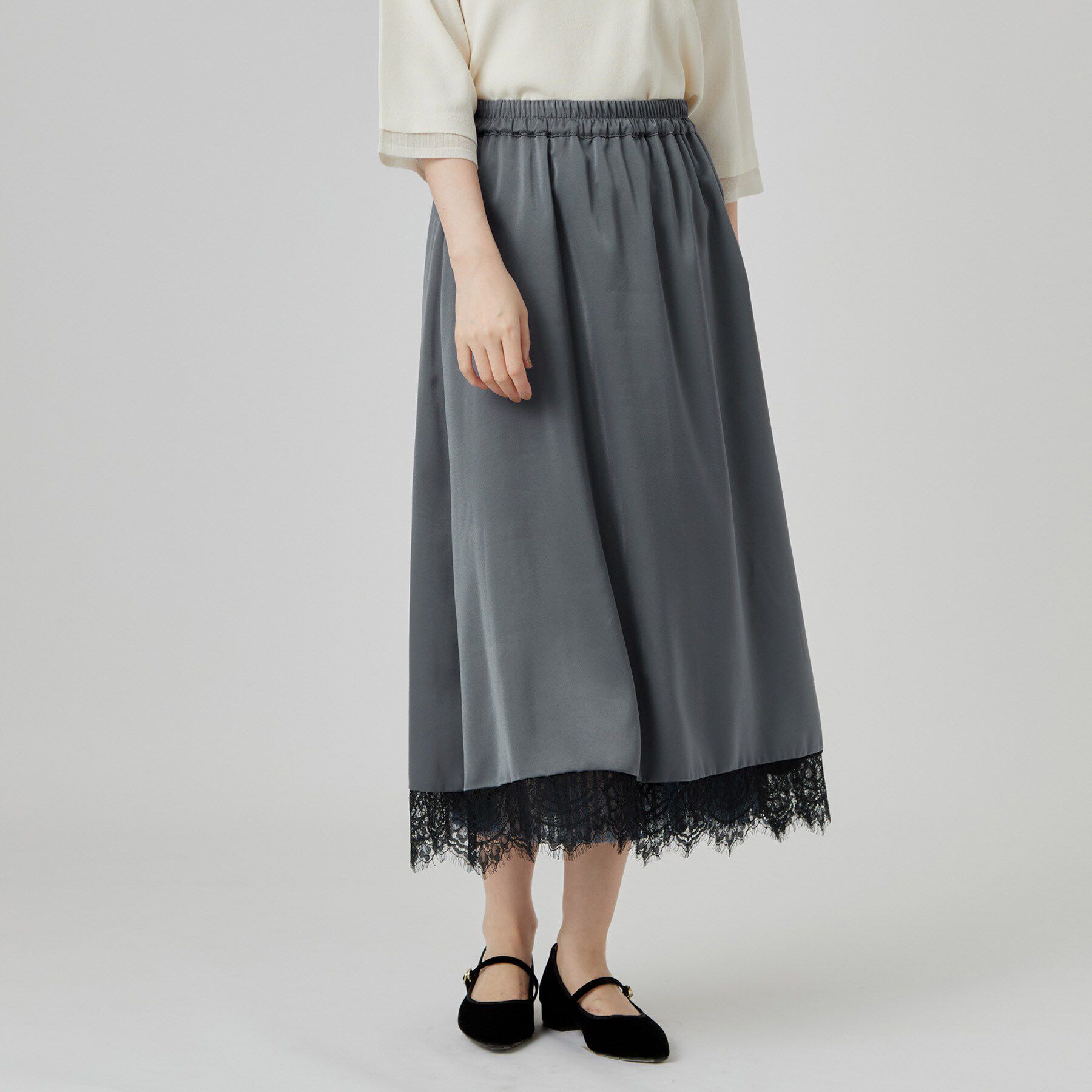 grove「【着回し◎・大人フェミニン】リバーシブルチュールプリーツスカート」|スカート|