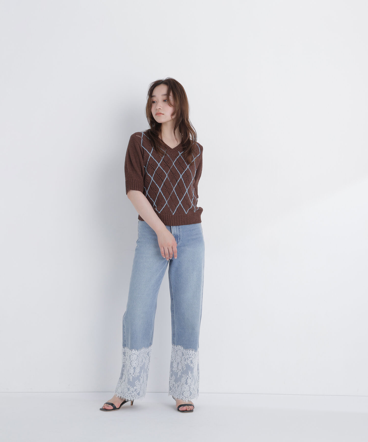  「＜CanCam.jp掲載＞ヘムレースワイドデニムパンツ」|その他|
