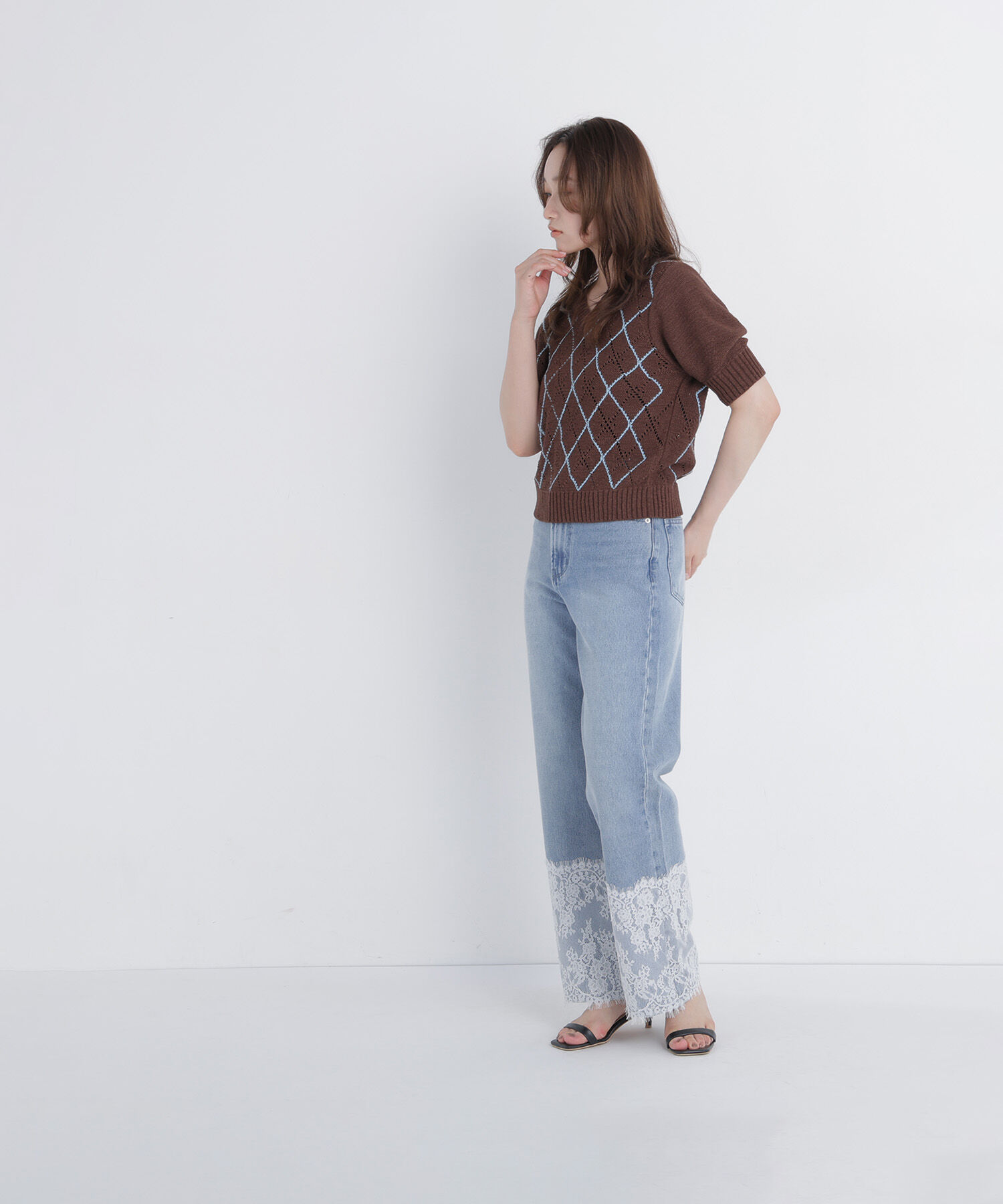  「＜CanCam.jp掲載＞ヘムレースワイドデニムパンツ」|その他|