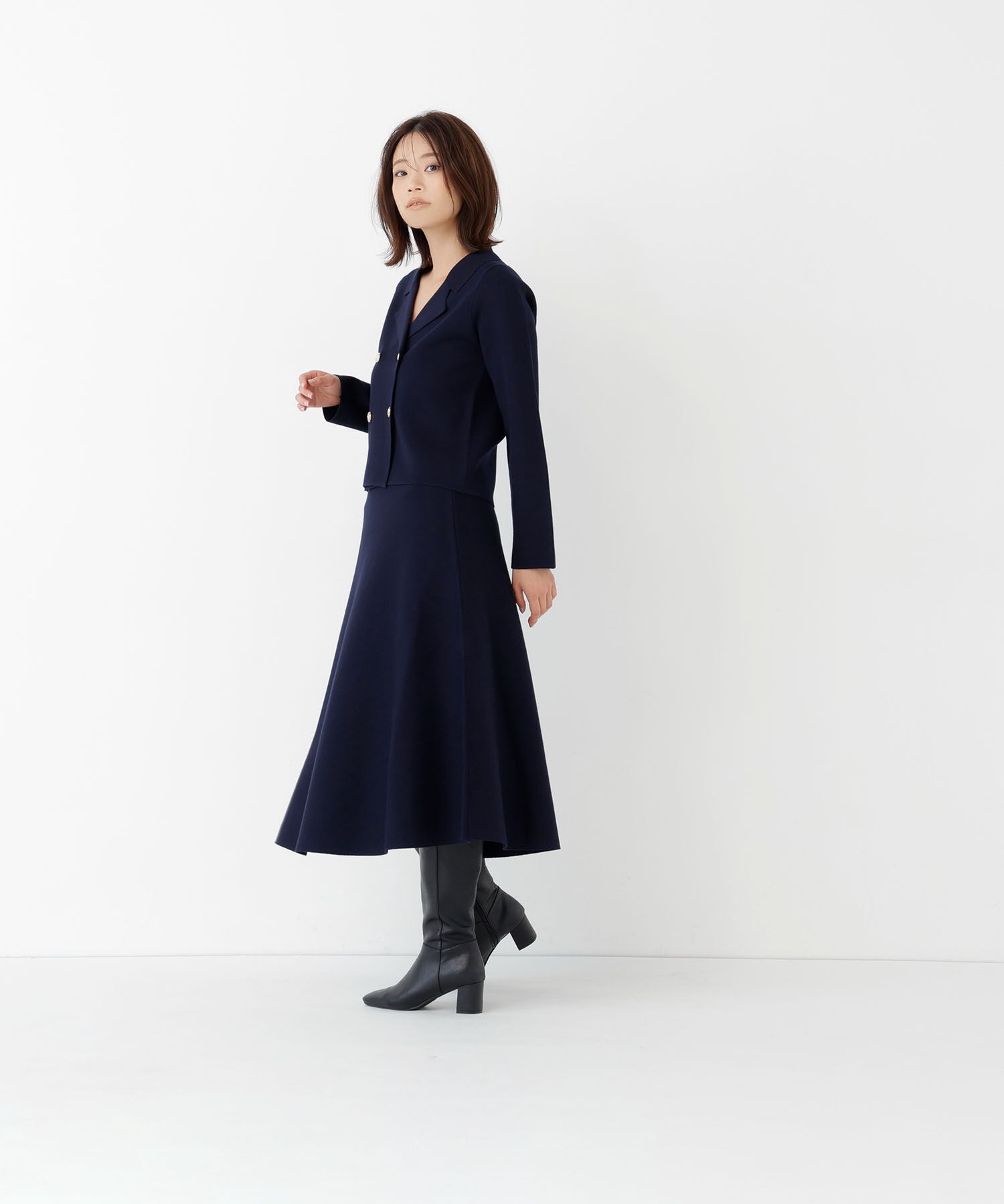  「ニットジャケット＆スカートセットアップ」|ワンピース|