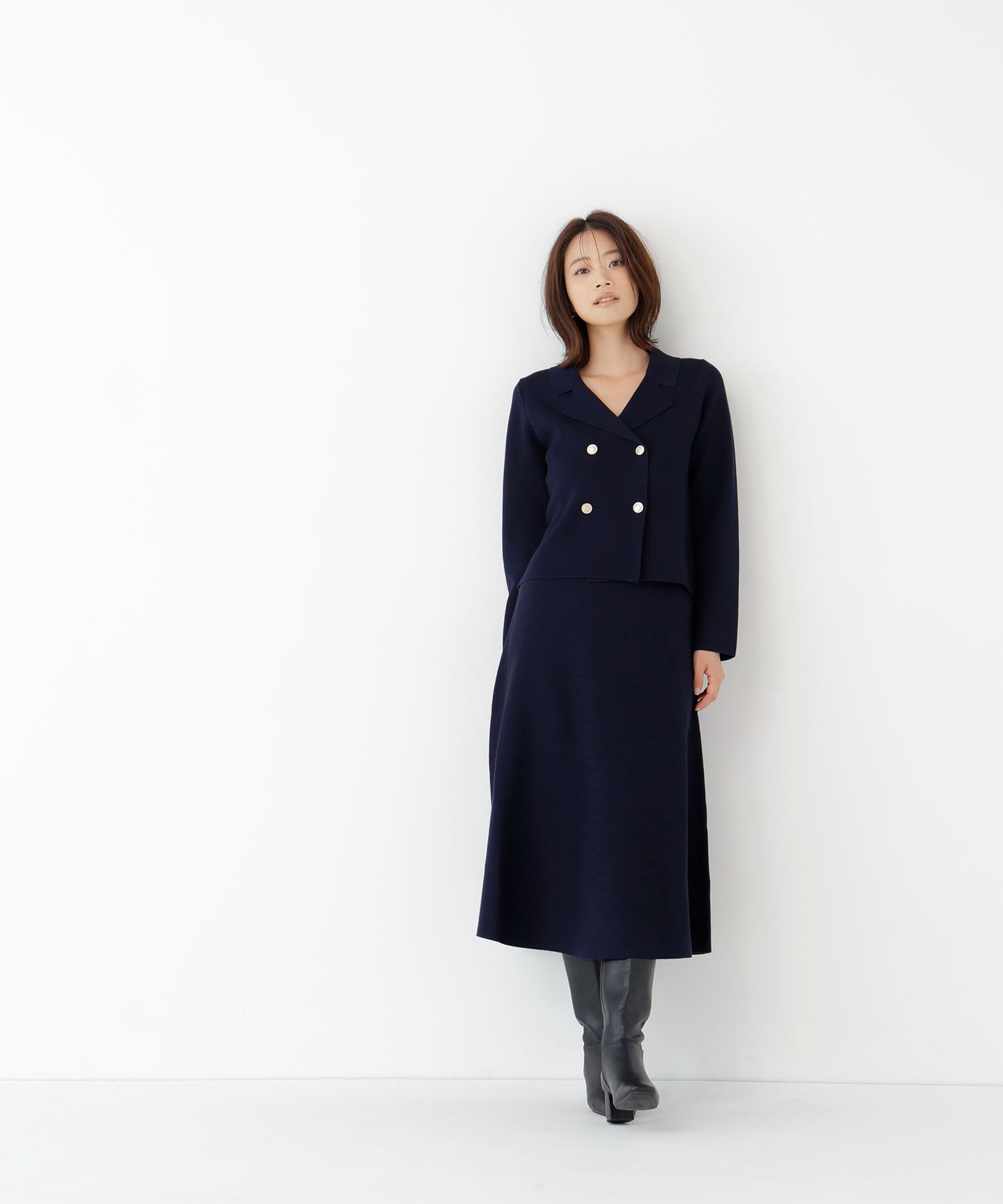  「ニットジャケット＆スカートセットアップ」|ワンピース|