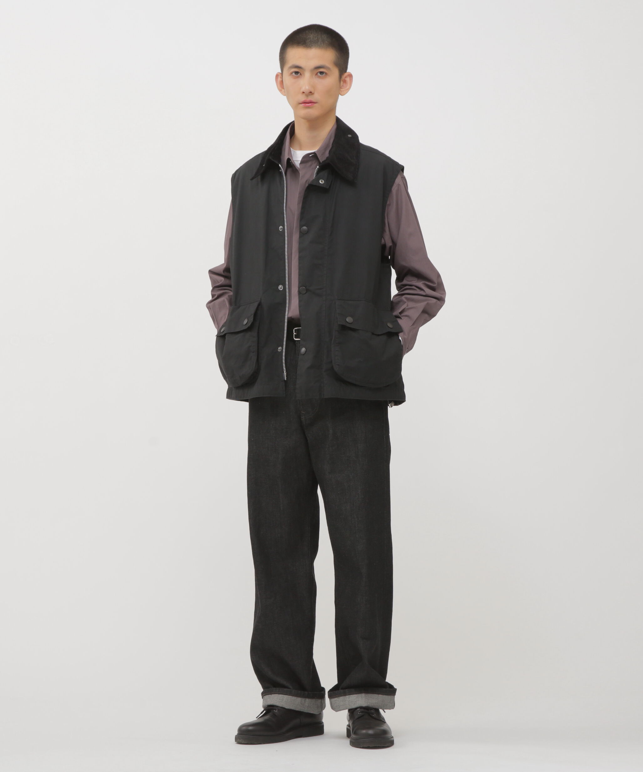 MARGARET HOWELL「ORGANIC COTTON DENIM TROUSERS」|その他|BLACK