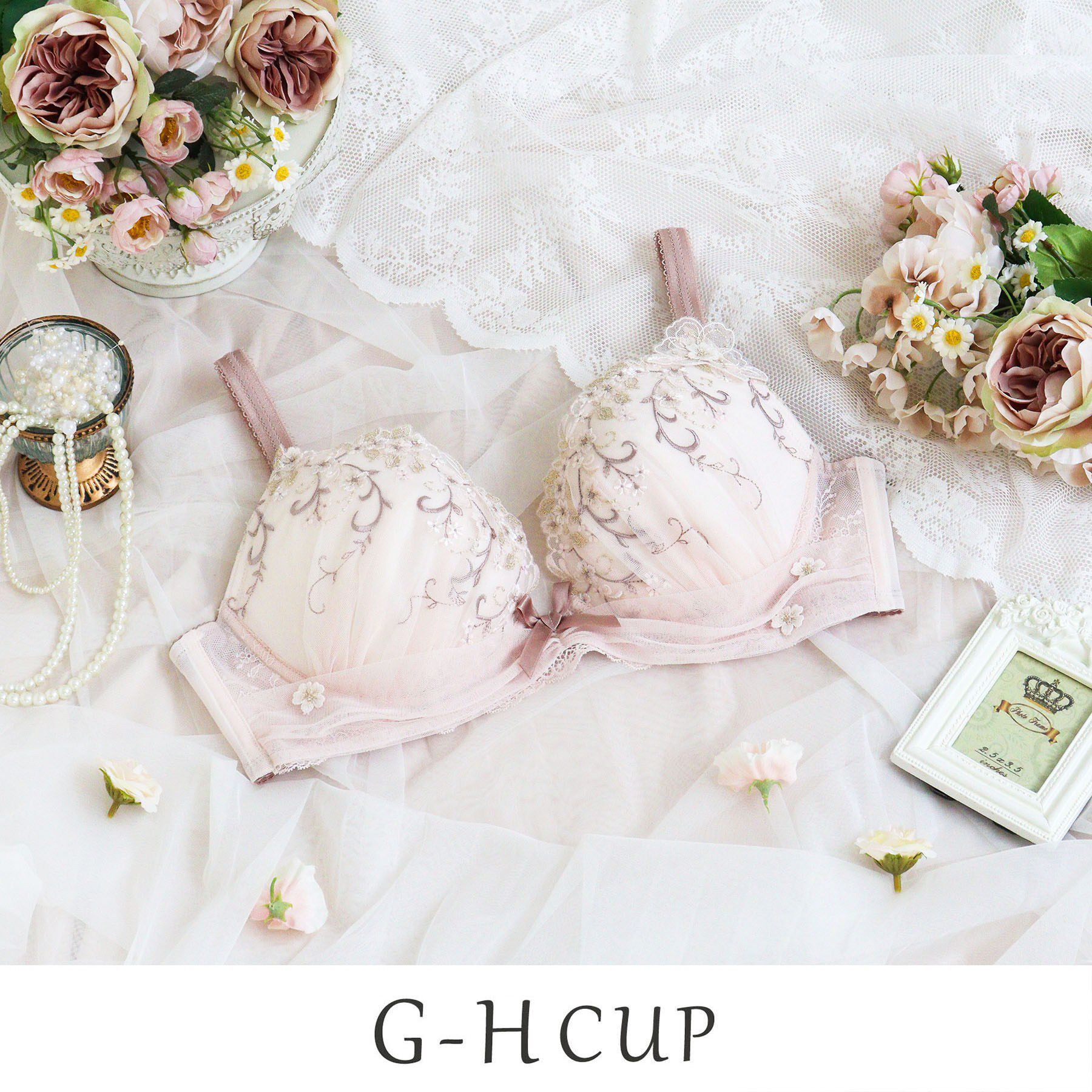 Risa Magli「ストロ ブラジャー （G－H） ＜Glamor Bra／サイドすっきりタイプ＞」|インナー|ピンク(071)