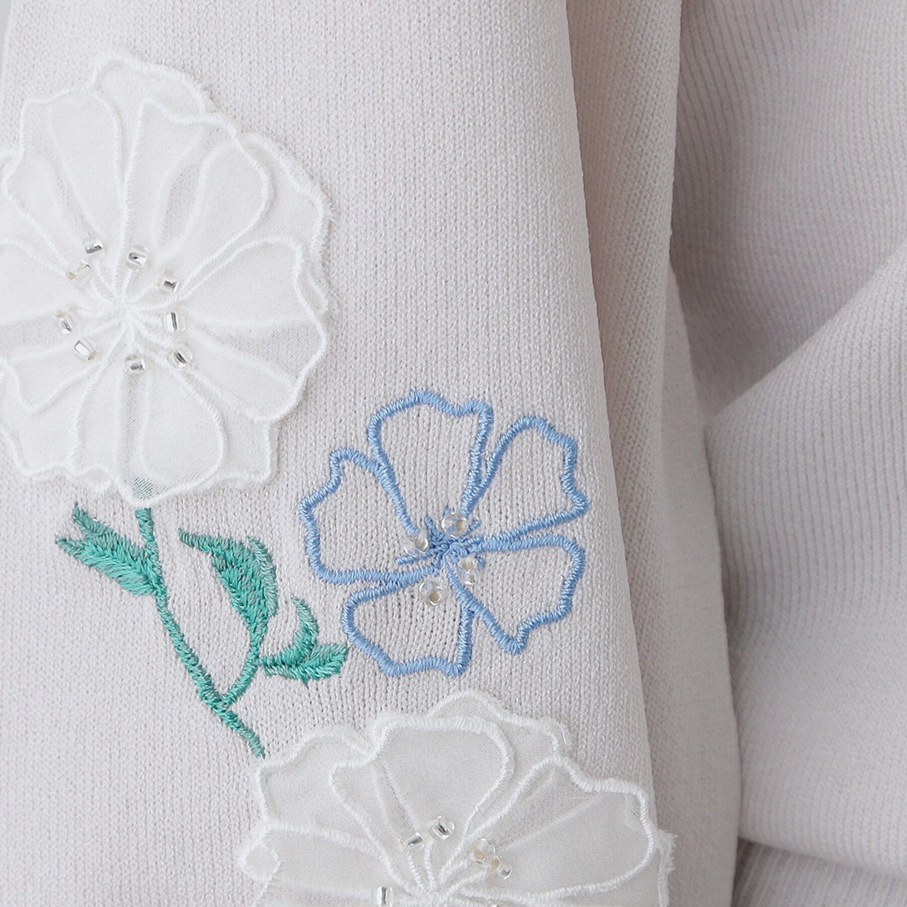 SunaUna「【フラワー刺繍】クラフトニット」|ニット・セーター|