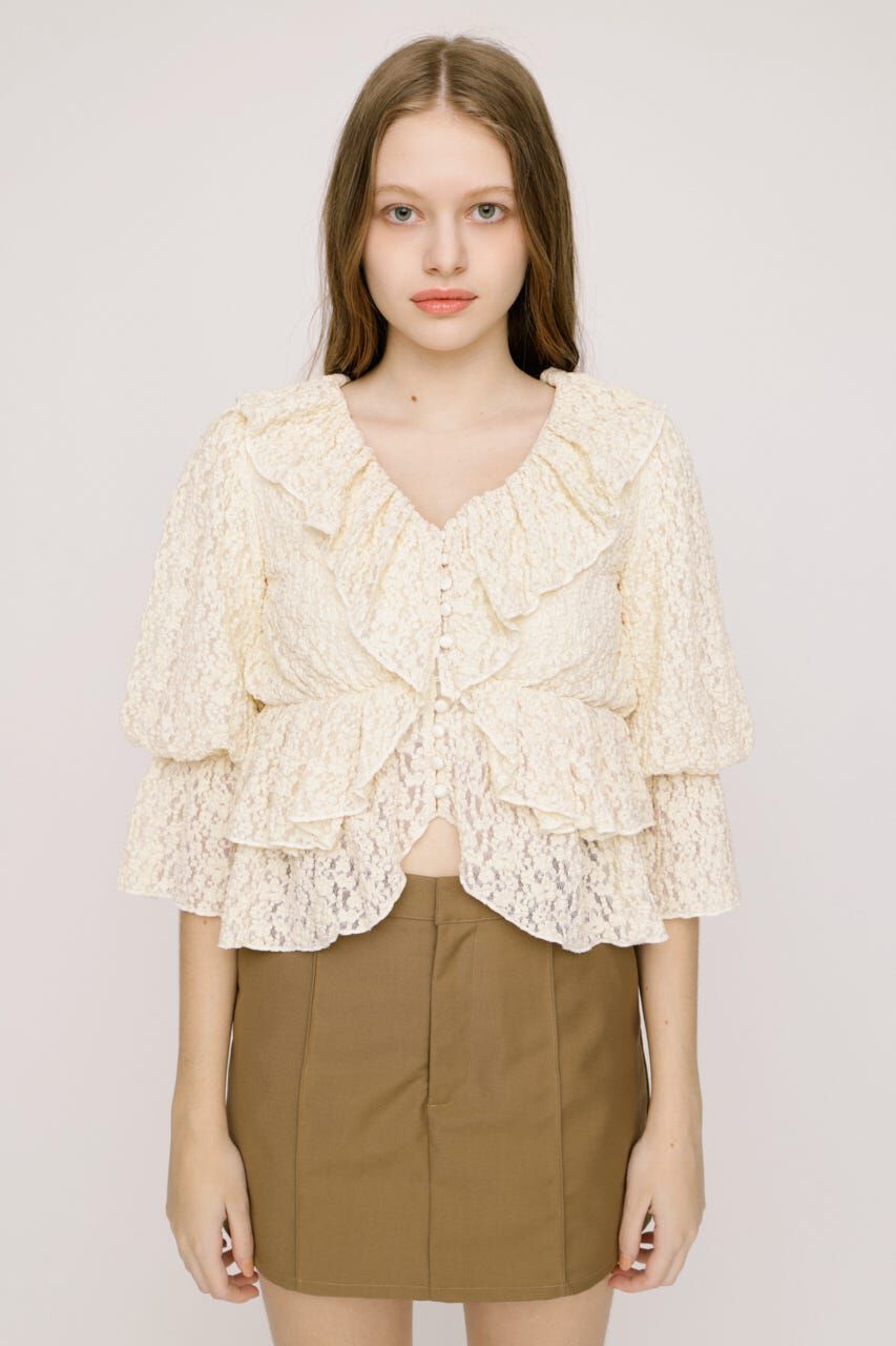 SLY「CUT LACE RUFFLE ブラウス」|シャツ・ブラウス|