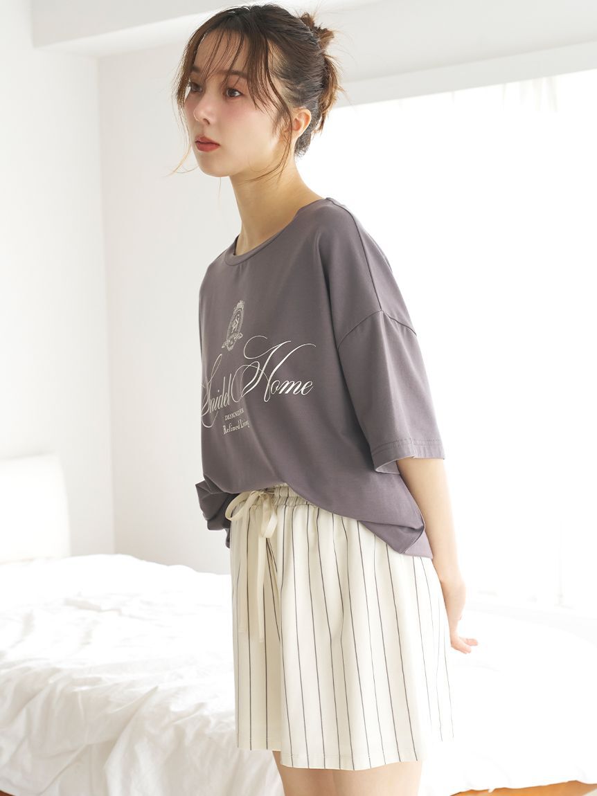 SNIDEL HOME「【ICEDFABRIC+R】エンブレムTシャツセットアップ」|ルームウェア|